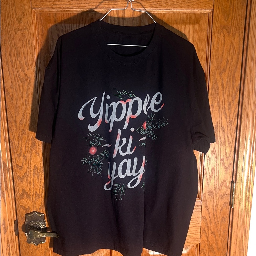 Black 'Yippee Ki Yay' Graphic T-Shirt
